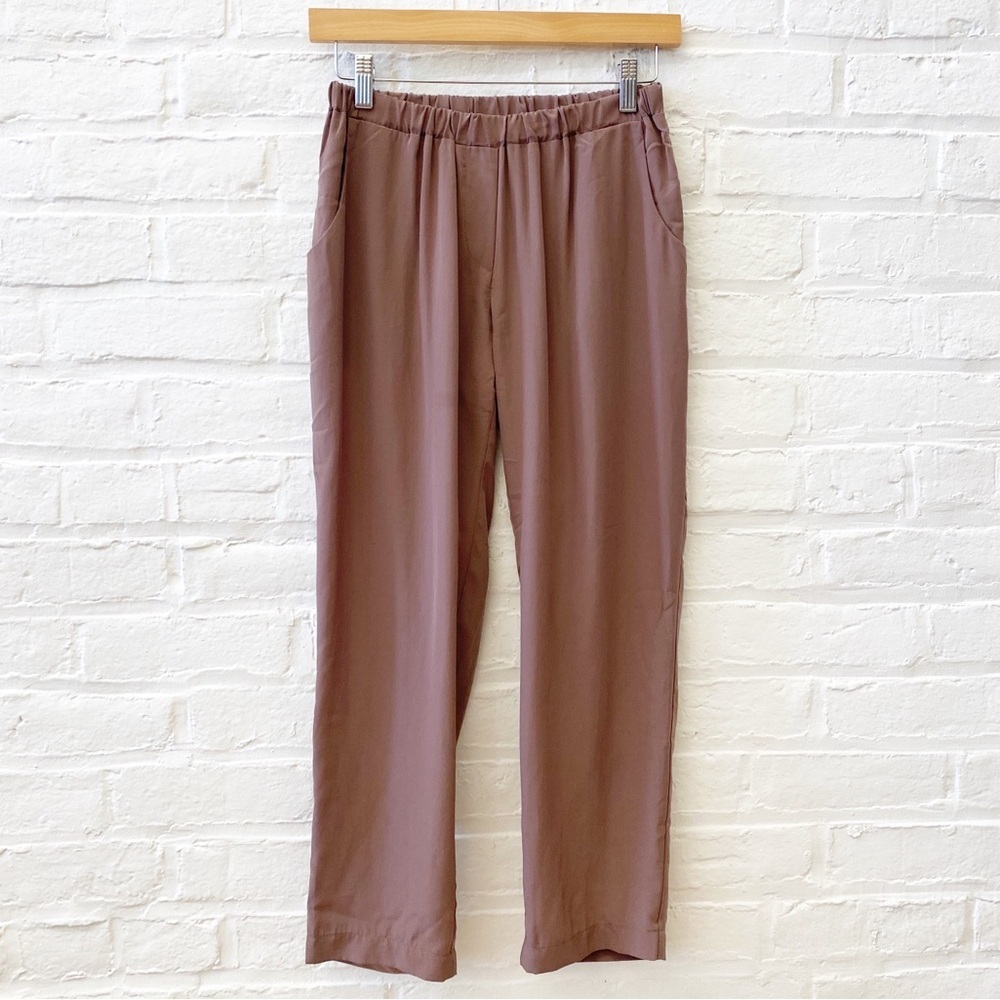 Hatch || Ankle Dress‎ Pants Trousers Silky Pull On Tan Brown P